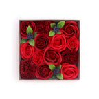 Square Soap Flower Gift Box - Classic Red Roses