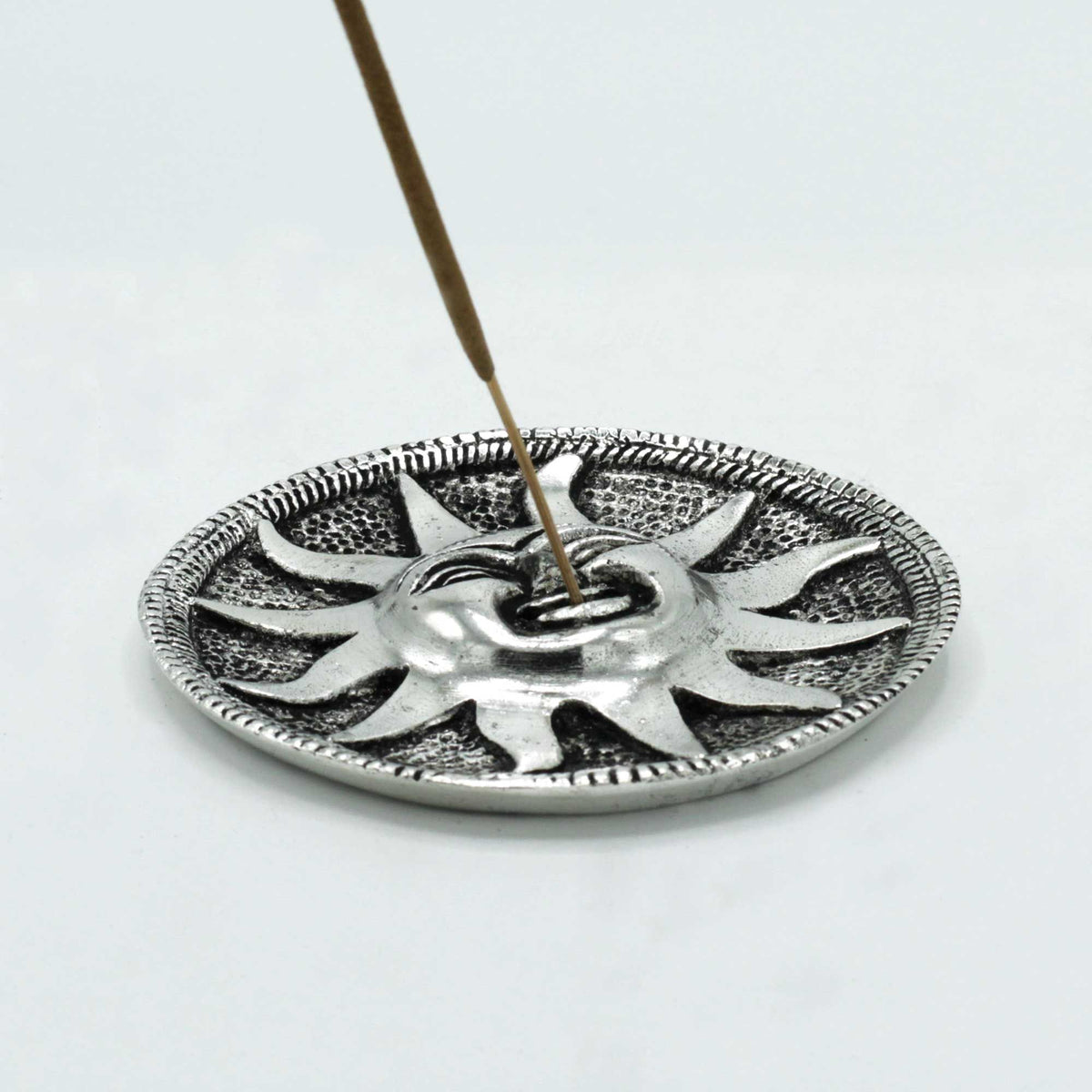 Polished Aluminium Sun Incense Holder 9cm – view 2