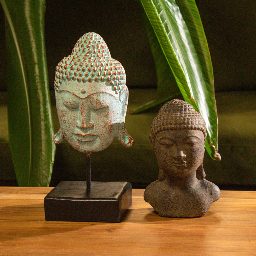 Tranquility Buddha Head Statue, Grey – view 2