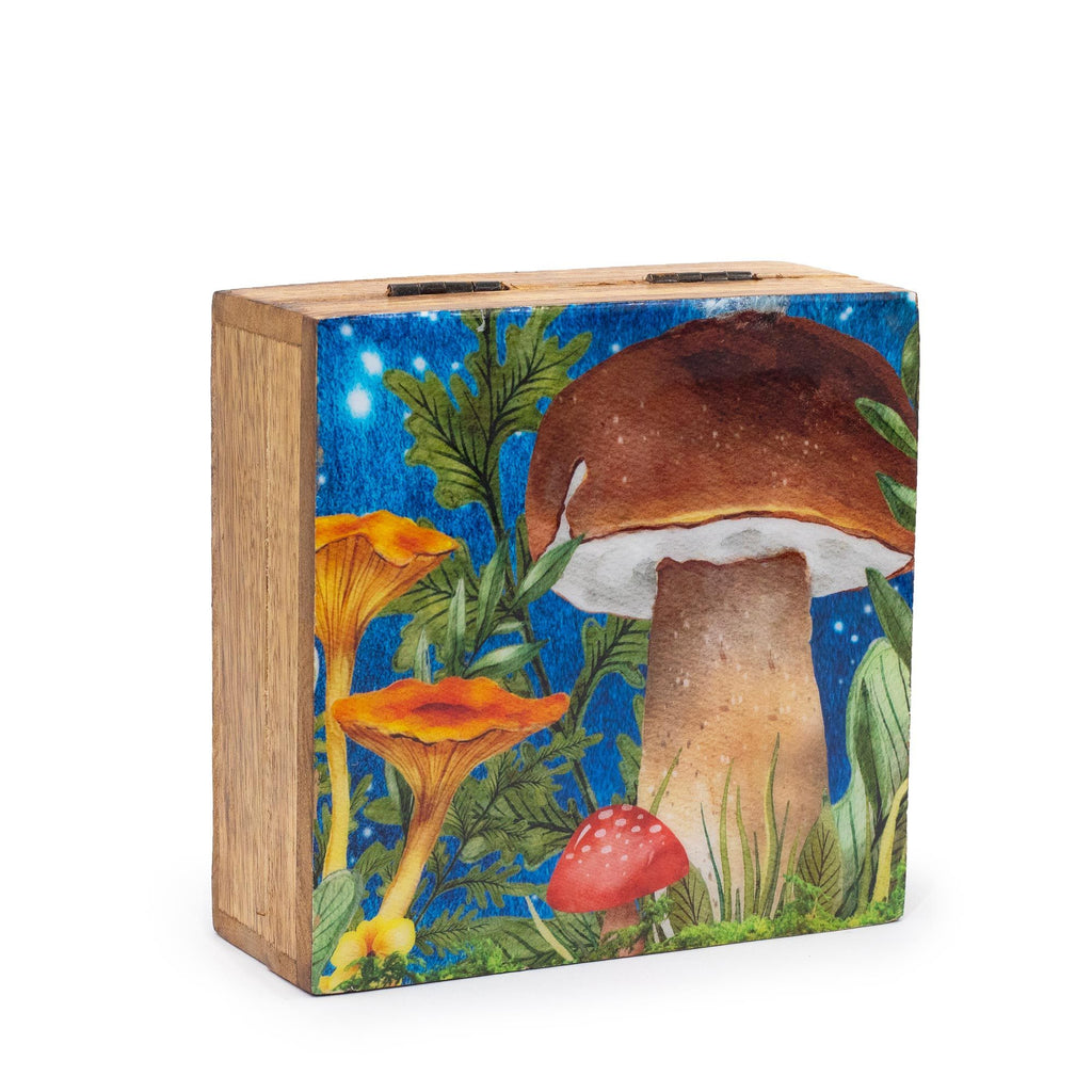 Enamelled Mushroom Trinket Box - Medium 13.5cm Teal – view 2