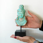 Lucky Java Princess Statue on Stand, Green Copper – view 2