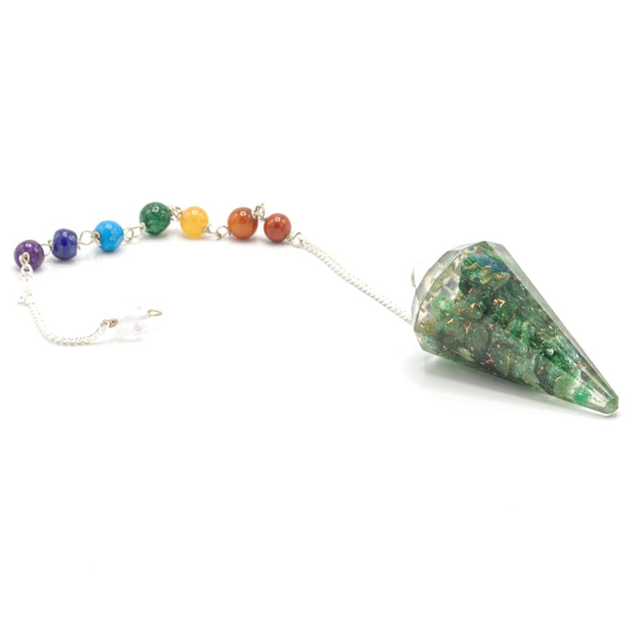 Orgonite Pendulum with Green Aventurine Chip – view 2