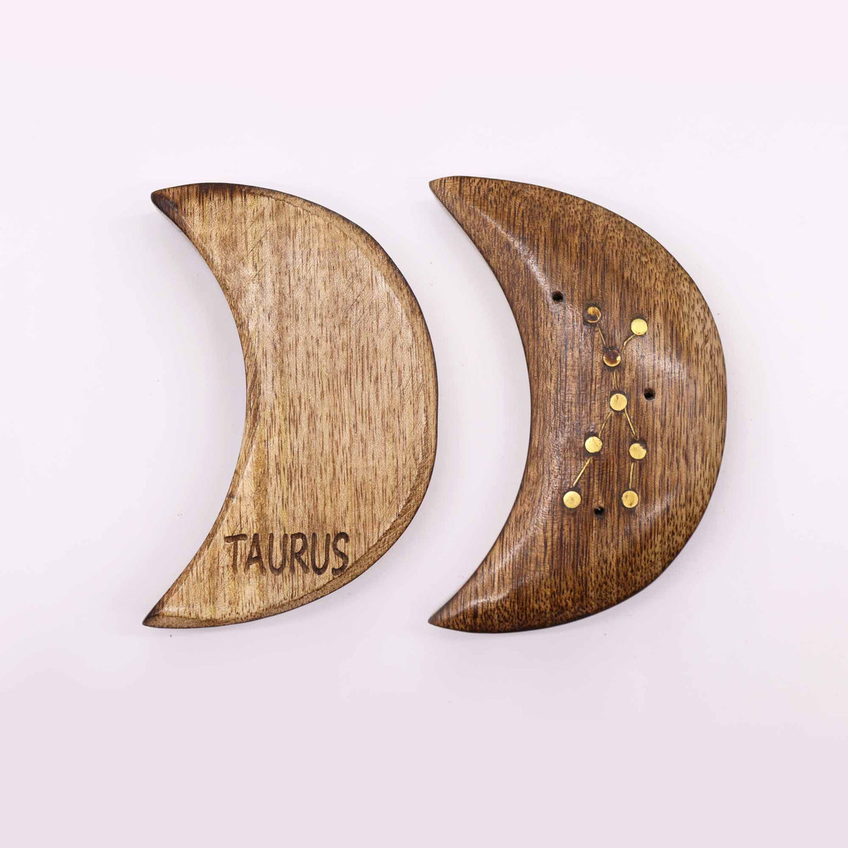 Moon Zodiac Sign Incense Burner, Engraved Brass – view 4