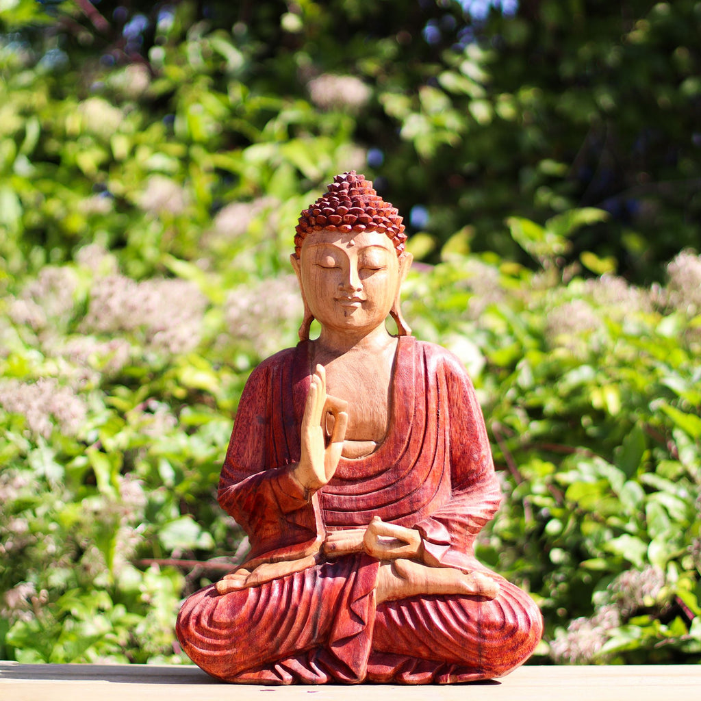 Hand Carved Buddha Statue, Teaching Pose, 30cm – view 7
