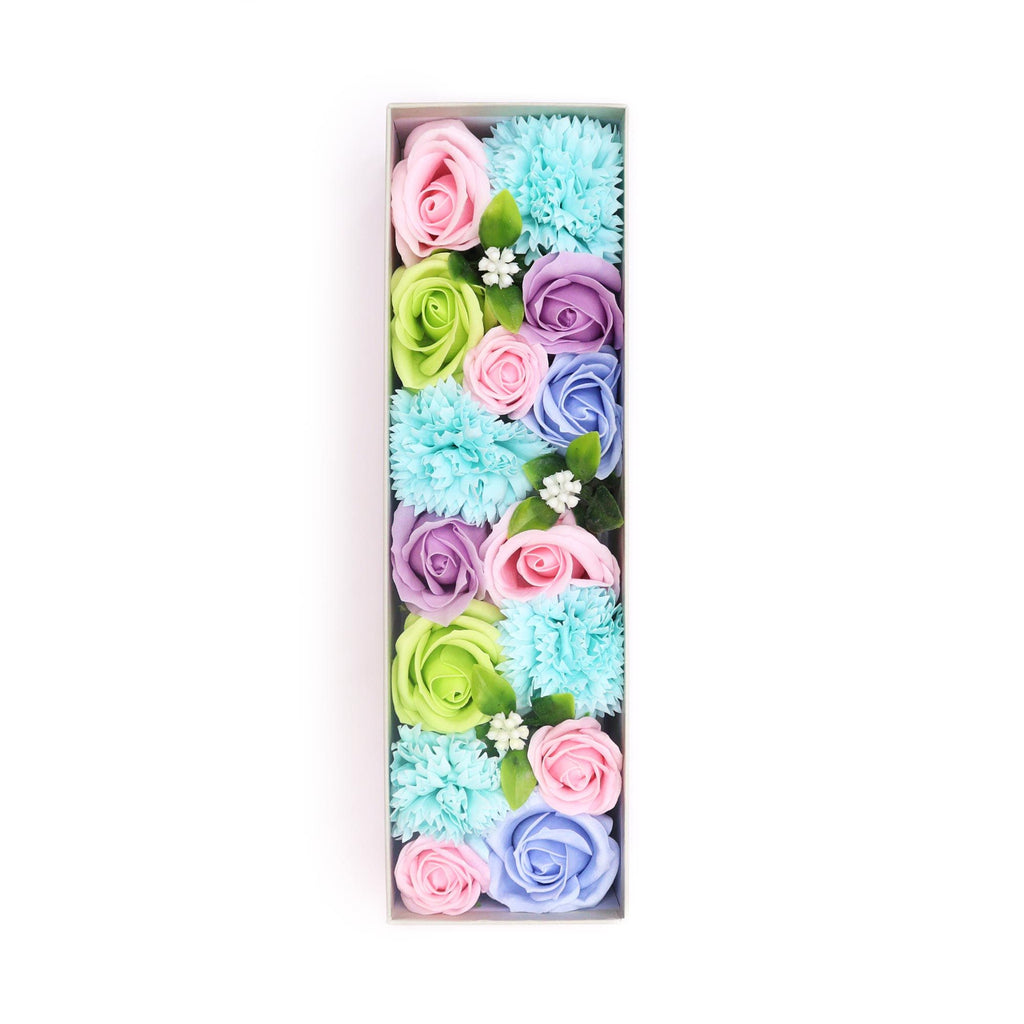 Long Soap Flower Gift Box - Baby Blessings Blue