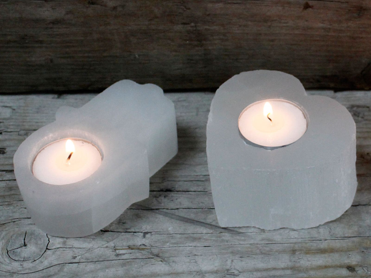 Selenite Hamsa Candle Holder – view 4