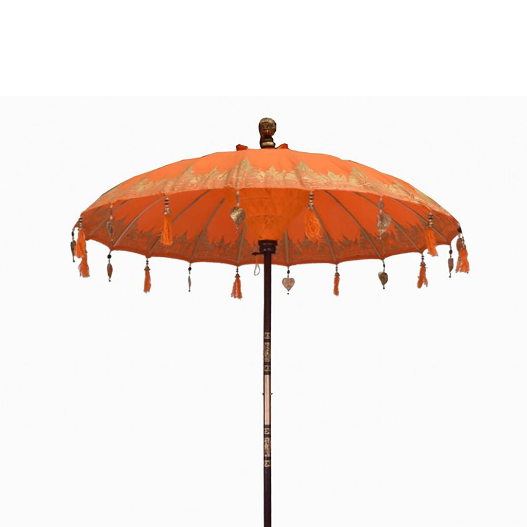 Bali Patio Parasol - Orange Cotton - 2 m – view 2