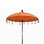 Bali Patio Parasol - Orange Cotton - 2 m – view 2