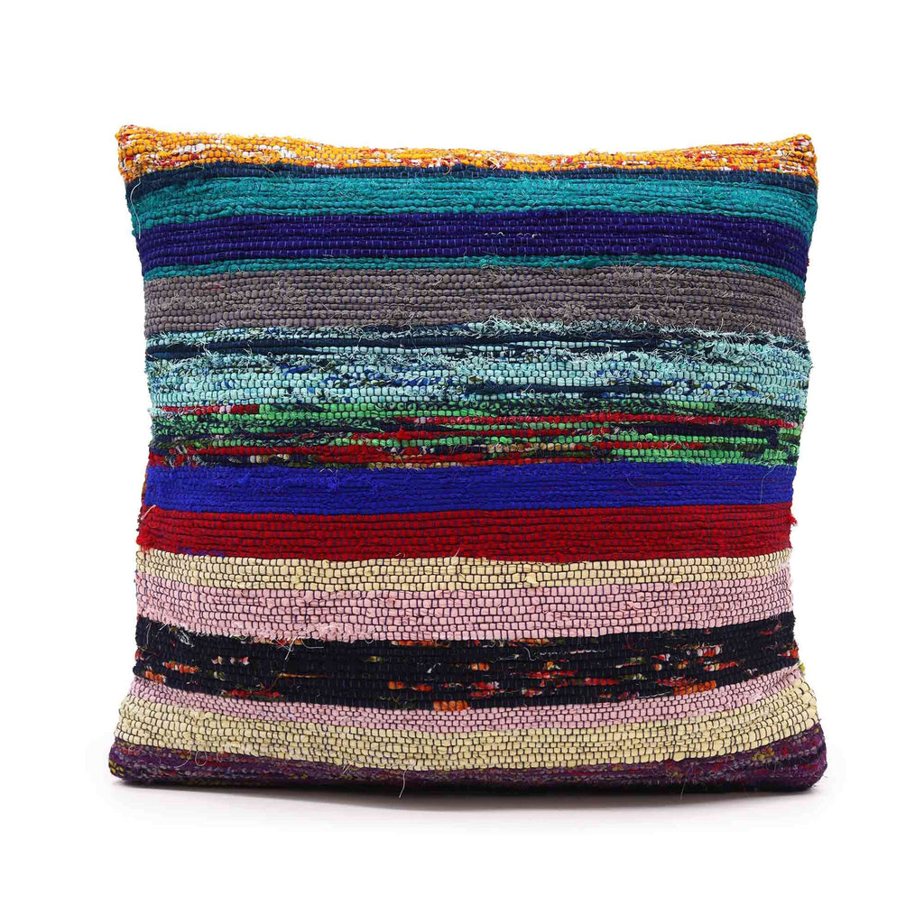 Rag Rug Cushion Cover - Charcoal Greys - 40x40cm – view 3