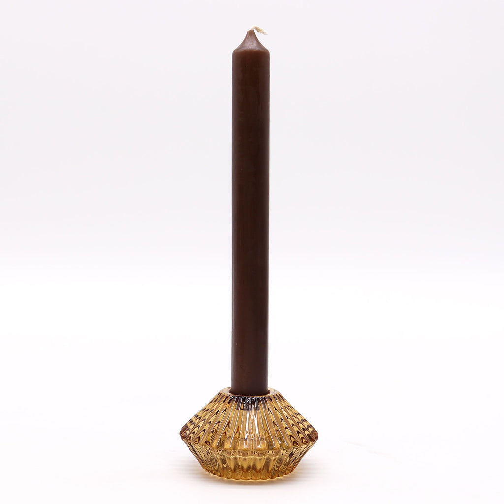 Set of 2 Flower Flip Candle Holders - Antique Amber – view 6