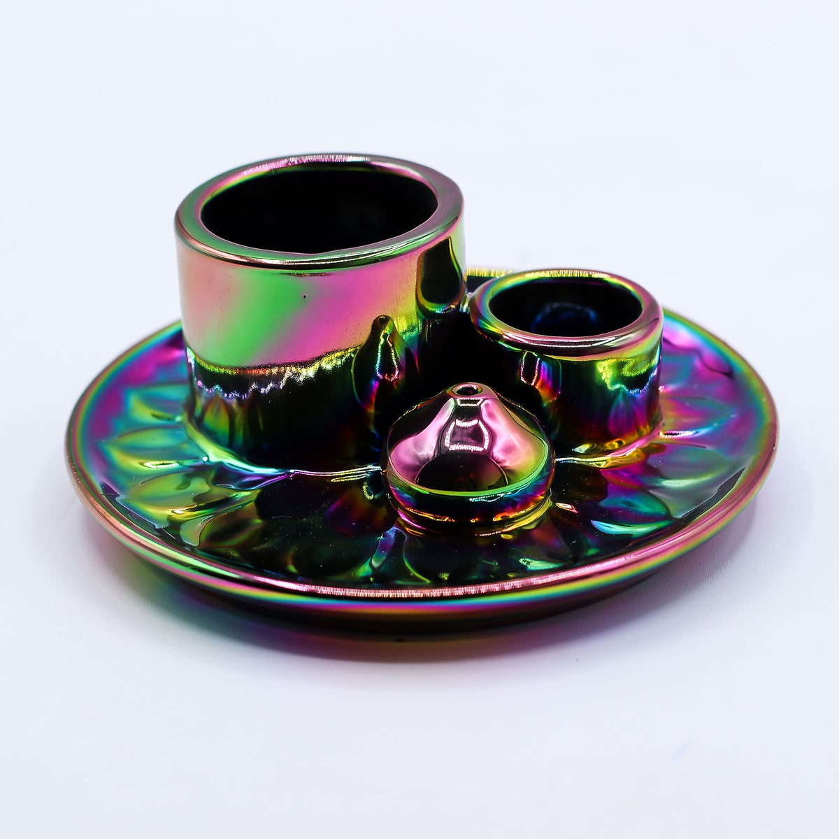 Ceramic Palo Santo & Smudge Holder, Mandala, Metallic Rainbow – view 11