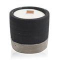 Concrete Wooden Wick Candle - Black - Brandy Butter