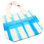 Tie-Dye Cotton Bag - Sky Blue Blocks with Natural Handle - 38x42cm – view 2