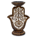 Mango Wood Hamsa Candle Stand - Large 25x18cm – view 5