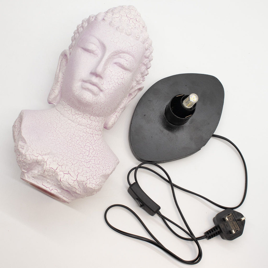 Buddha Bust Glow Lamp - Cherry Crackle, Oval Stand – view 6