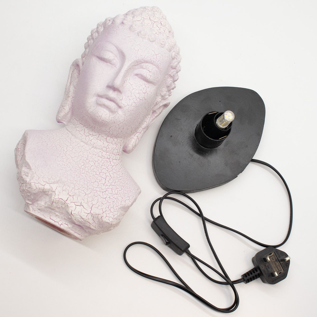 Buddha Bust Glow Lamp - Cherry Crackle, Oval Stand – view 6