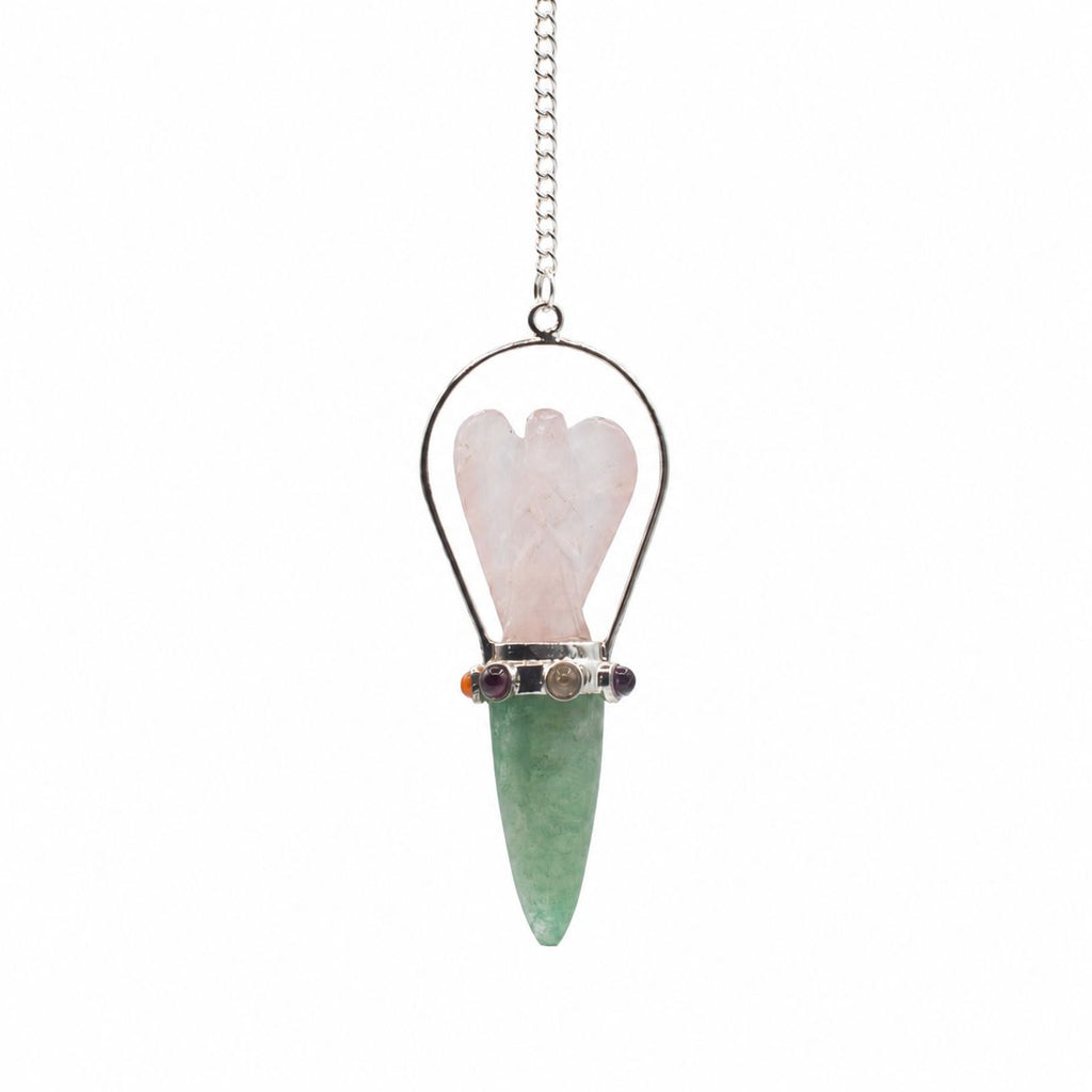 Heart Oracle Angel Pendulum - Rose Quartz & Aventurine – view 2