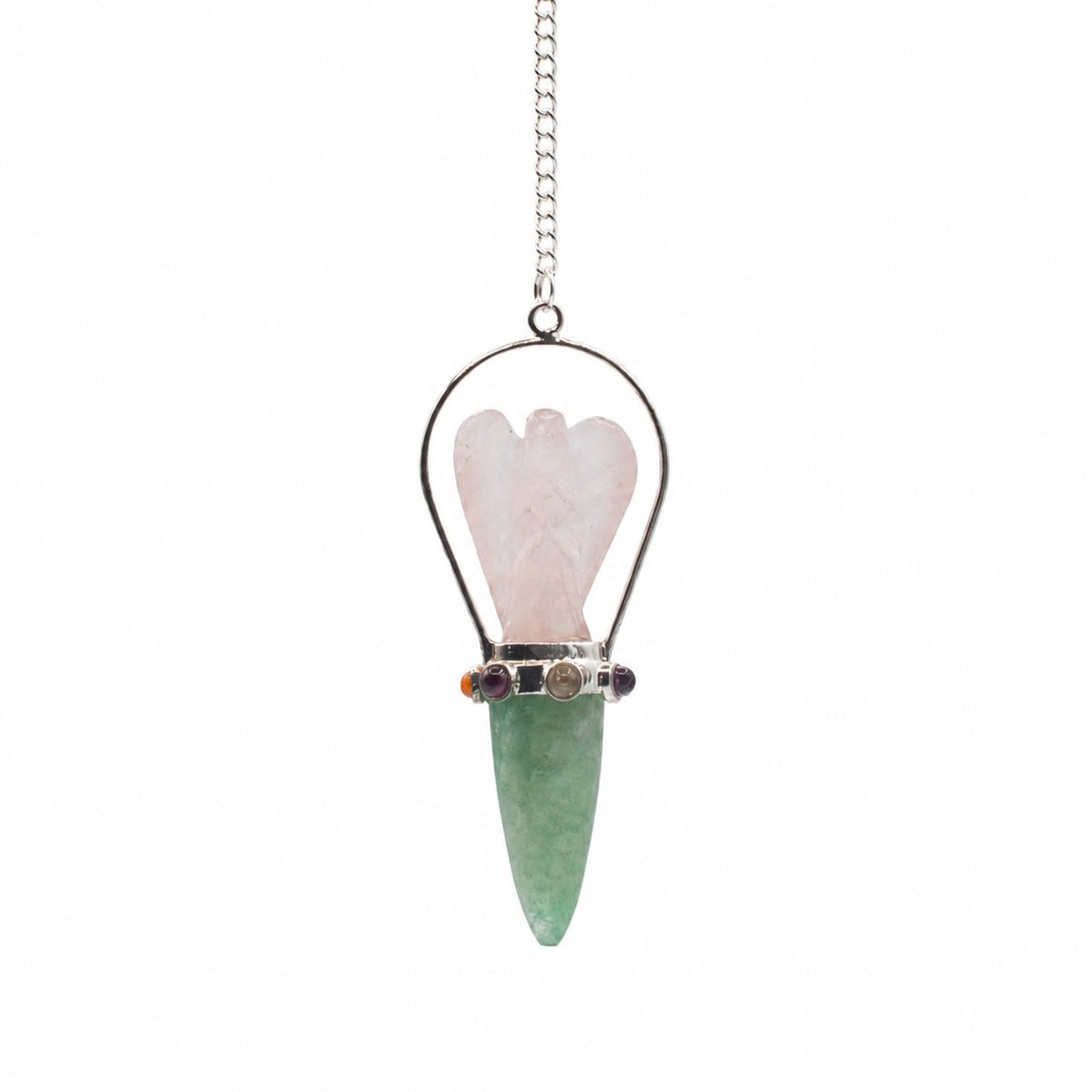 Heart Oracle Angel Pendulum - Rose Quartz & Aventurine – view 2