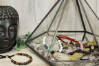 Dalmatian Jasper Gemstone Bead Bracelet on Charcoal Cord – view 4