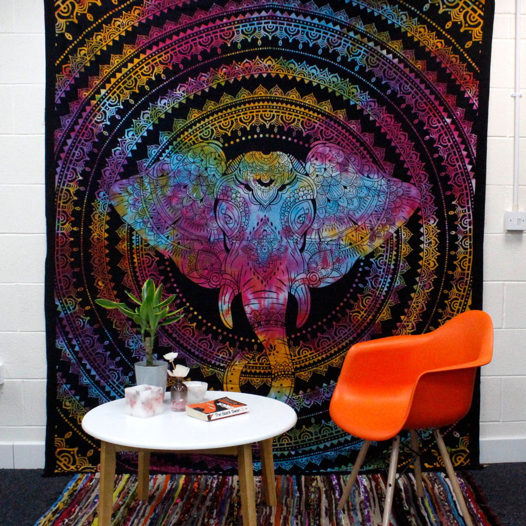 Double Cotton Bedspread & Wall Hanging - Elephant Head 230x200cm – view 2
