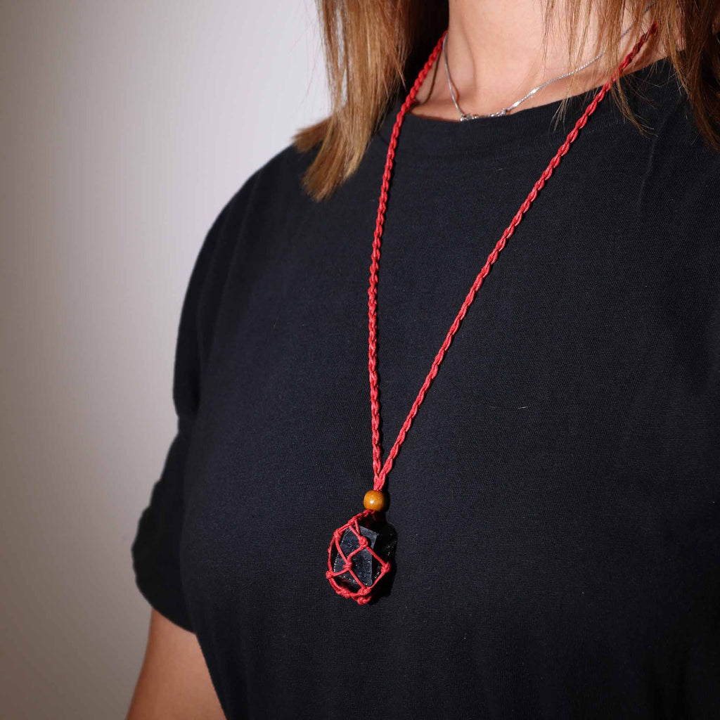 Waxed Cotton Necklace Cord 45cm - Red – view 2