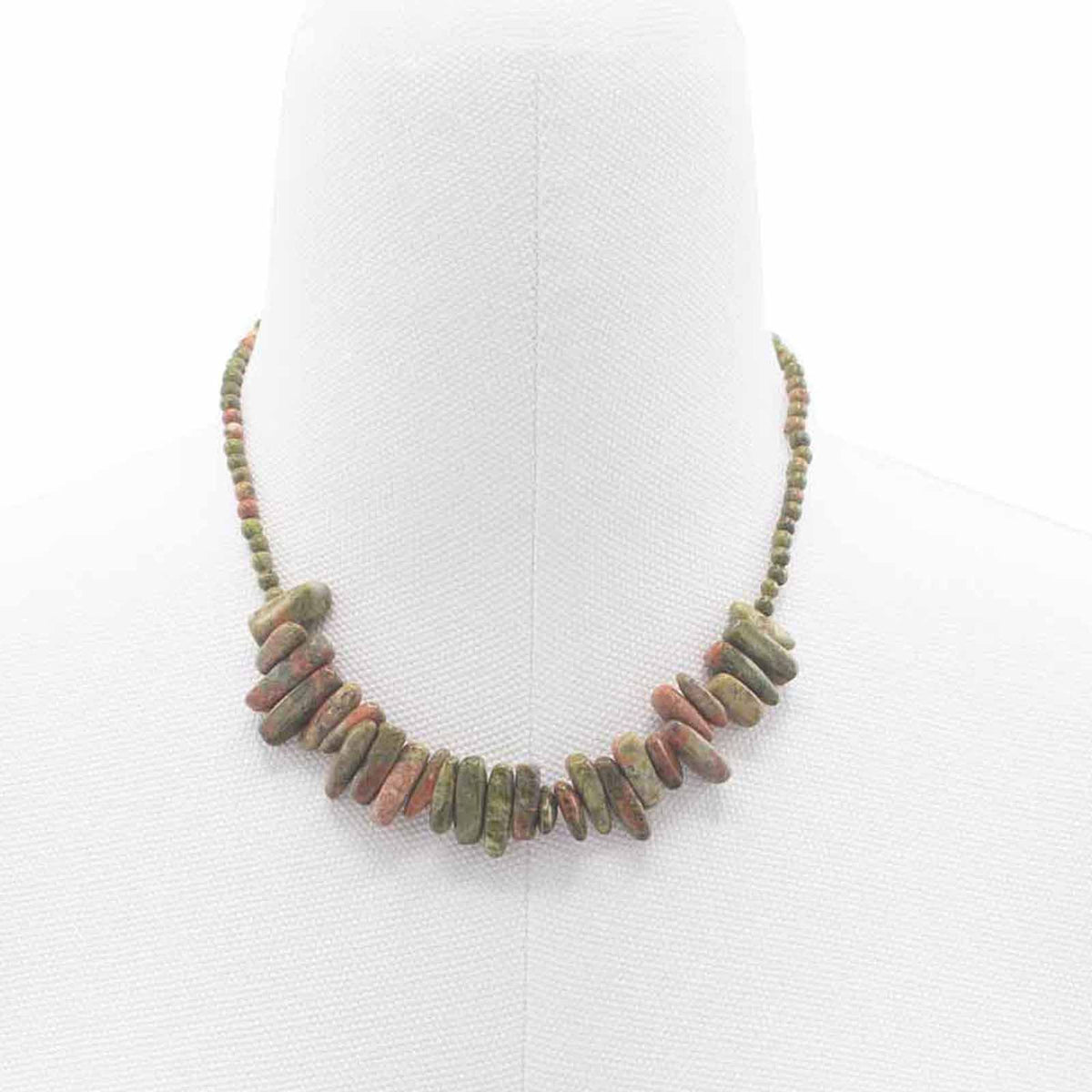 Moss Agate Longstone Gemstone Necklace