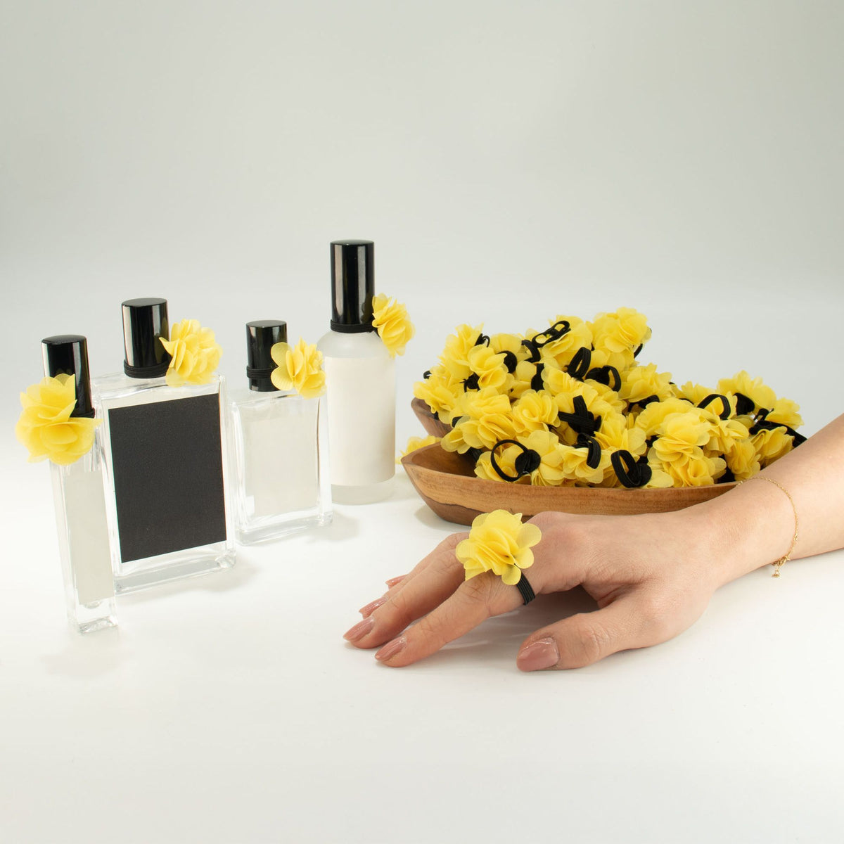 Yellow Chiffon Diffuser Rings - Set of 15 – view 2