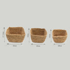Seagrass Square Baskets, Natural, Set of 3 – view 8