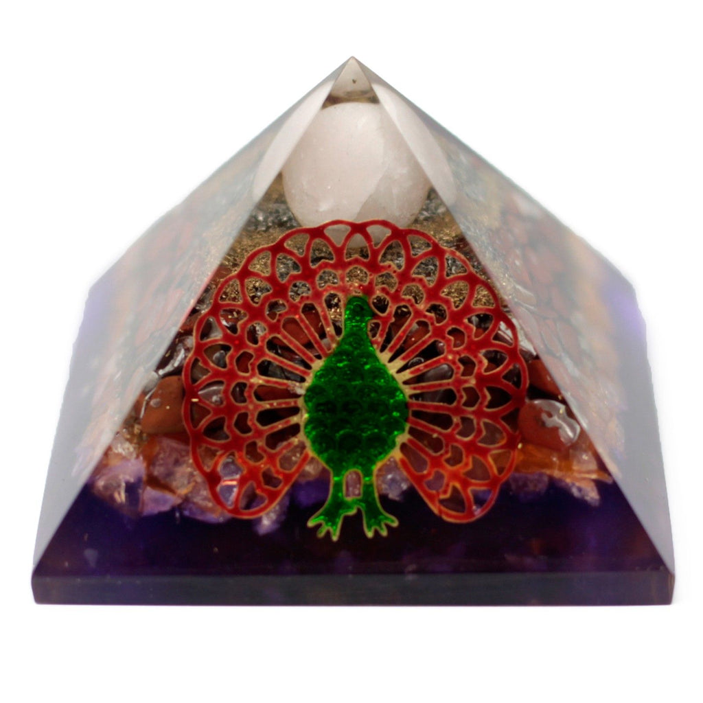 Orgonite Pyramid 70mm - Peacock Design – view 3