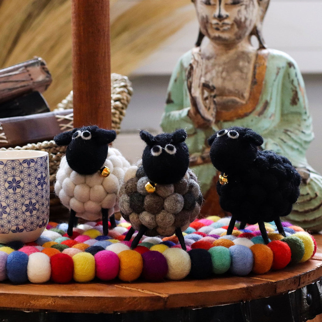 Little Felt Sheep Figure - White, 12 x 8 cm