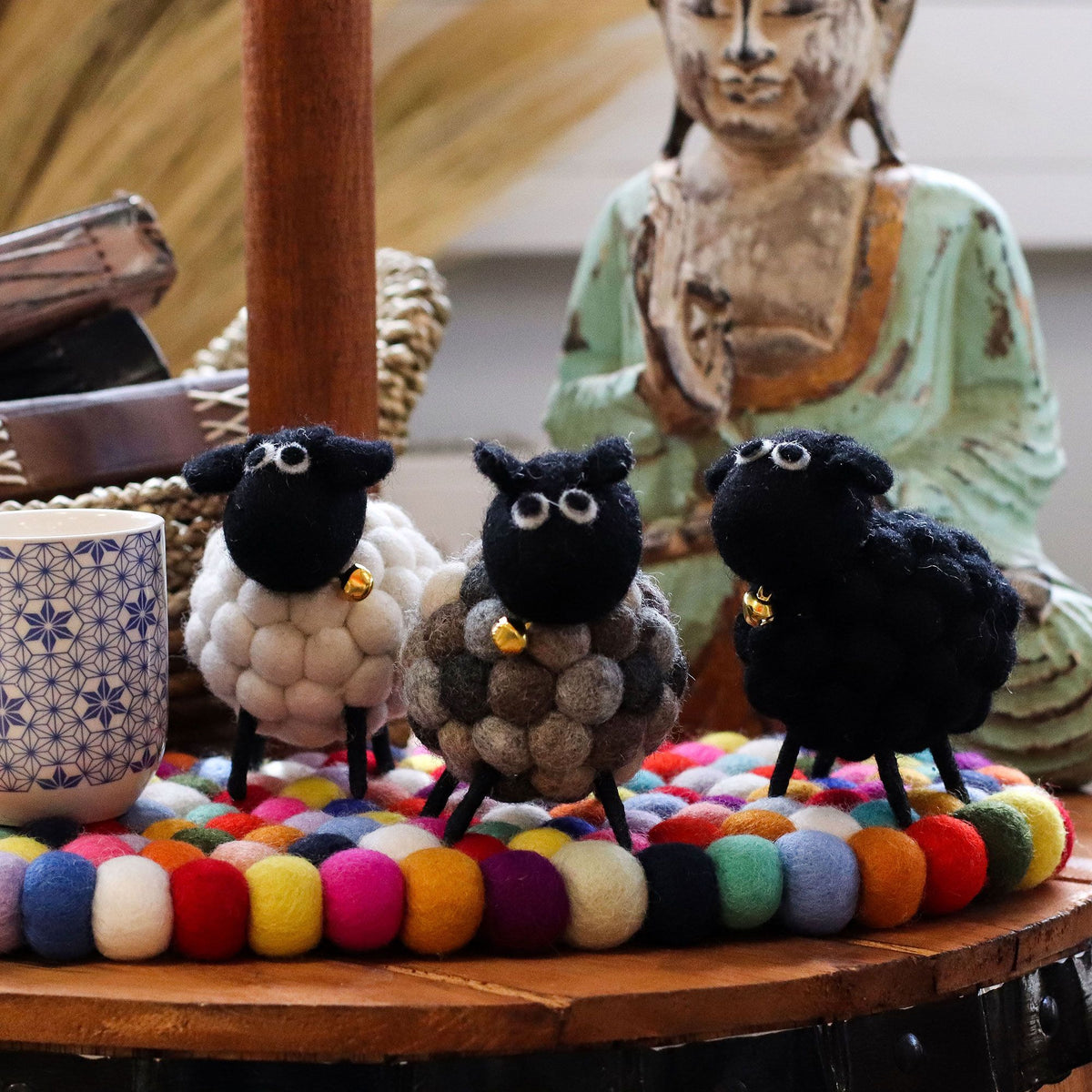 Little Felt Sheep Figure - White, 12 x 8 cm
