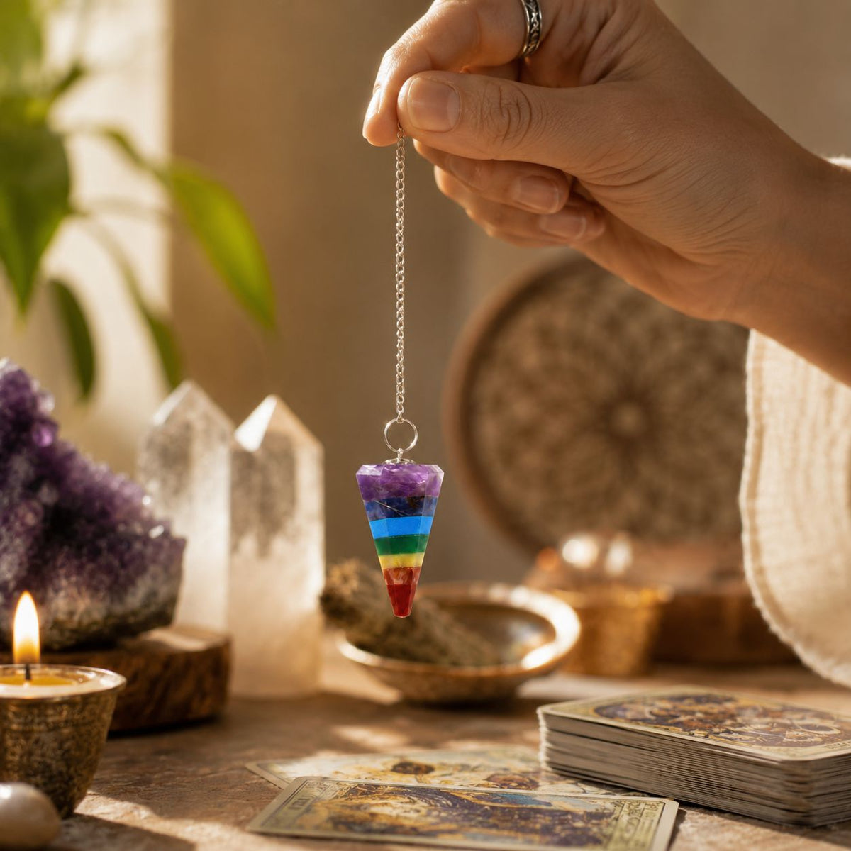 7 Chakra Slice Pendulum – view 3
