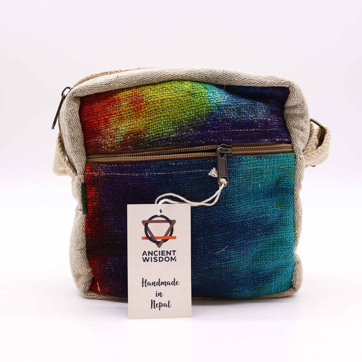 Tie-Dye Hemp Messenger Bag - Single Zip – view 3