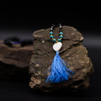 Lava Stone Necklace with Turquoise Beads - Calming Influence – view 4