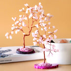 Rose Quartz Gemstone Tree on Pink Agate Base - 35 stones – view 3