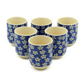 Herbal Tea Cups - Blue Daisy, Set of 6