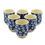 Herbal Tea Cups - Blue Daisy, Set of 6