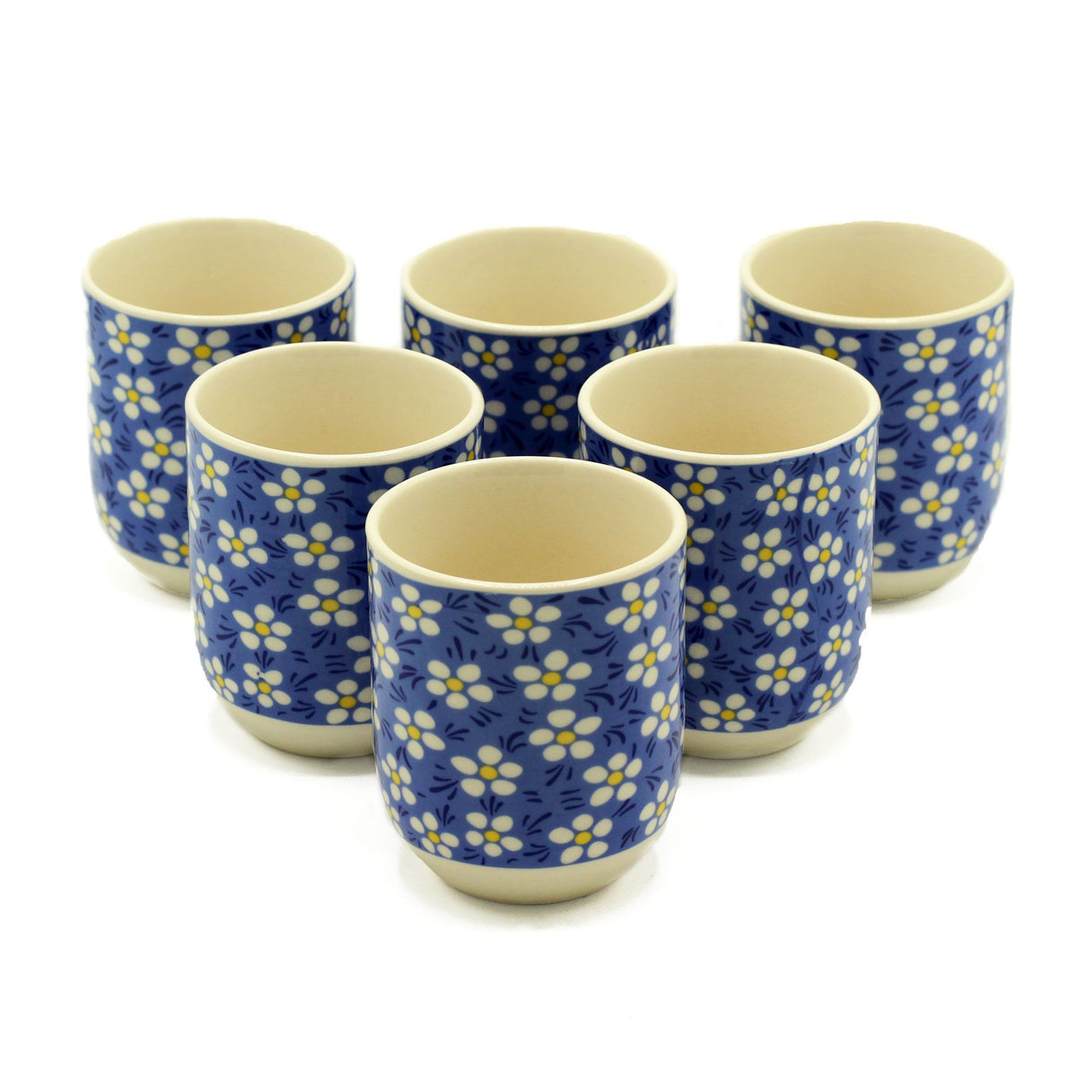 Herbal Tea Cups - Blue Daisy, Set of 6