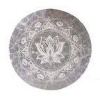 Selenite Medium Plate 10cm - Lotus Mandala Design