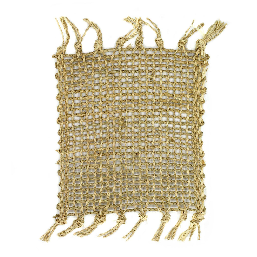 Set of 4 Seagrass Fringe Coasters - Natural – view 2