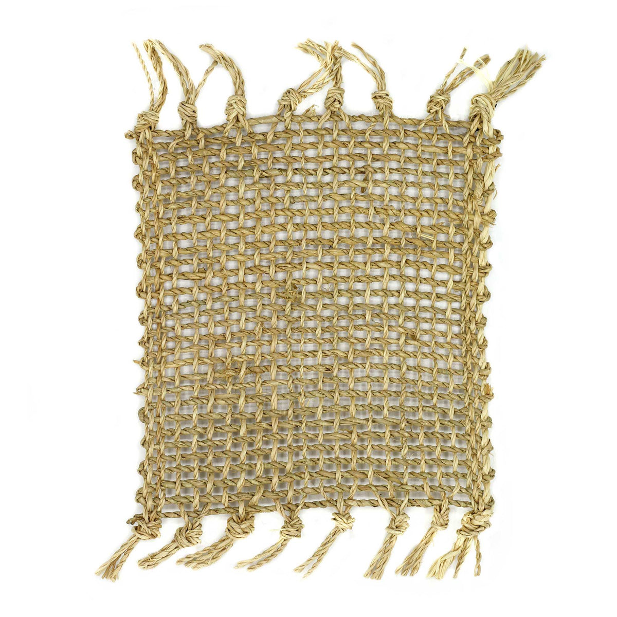 Set of 4 Seagrass Fringe Coasters - Natural – view 2
