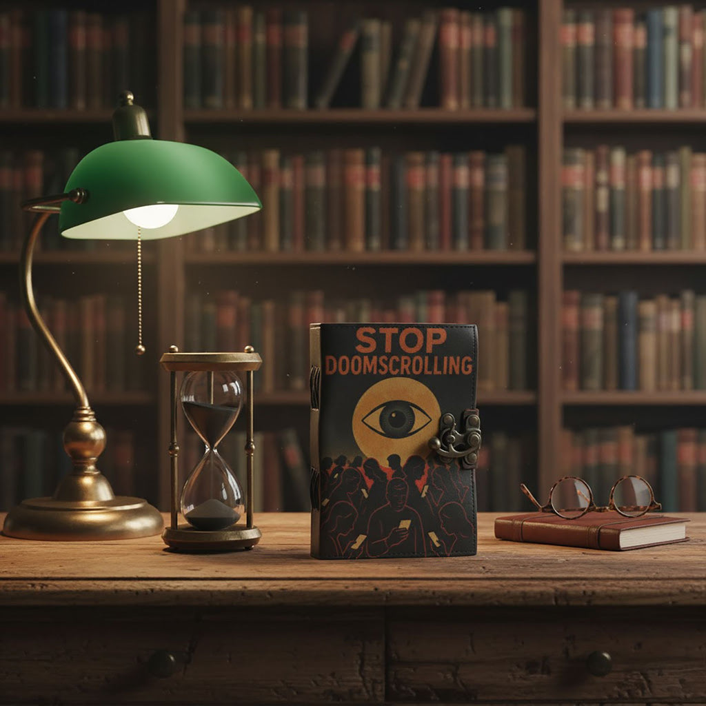 Leather Notebook, Stop Doomscrolling – 17.5x13 cm – view 7