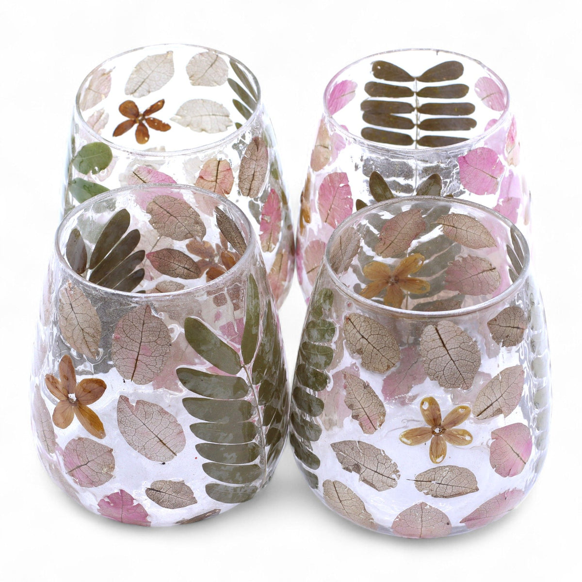 Primavera Glass Vase Candle Holder with Dried Flowers 12x11cm – view 13