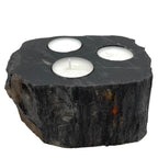 Petrified Wood Candle Holder - Triple Tealight – view 5