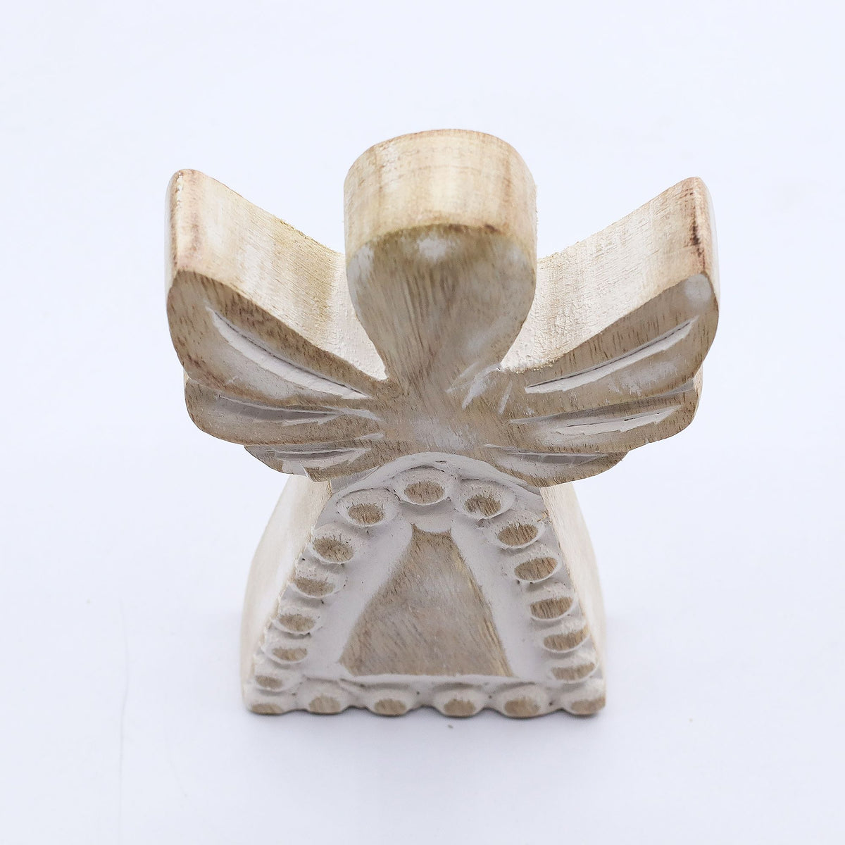 Small Mango Wood Angel - Whitewash Finish – view 2