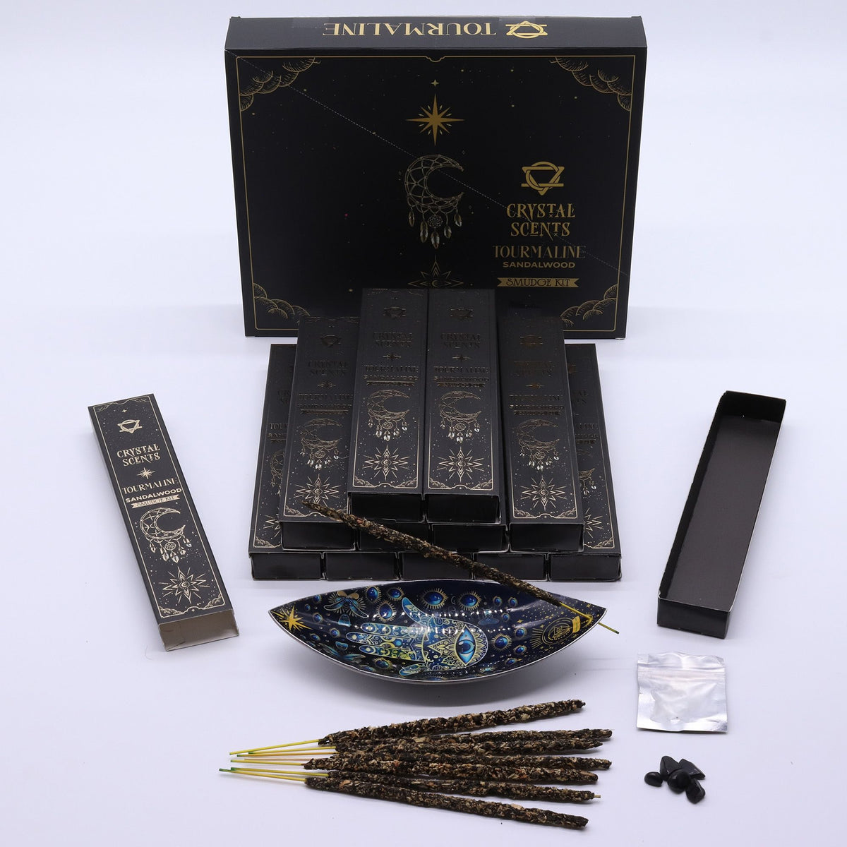Tourmaline Crystal Scents Smudge Incense Sticks - Sandalwood – view 2
