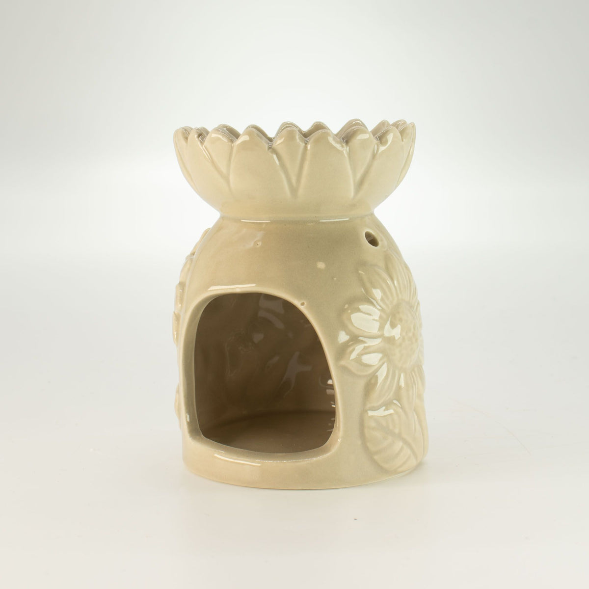 Ceramic Sunflower Oil Burner - Pastel Beige – view 5