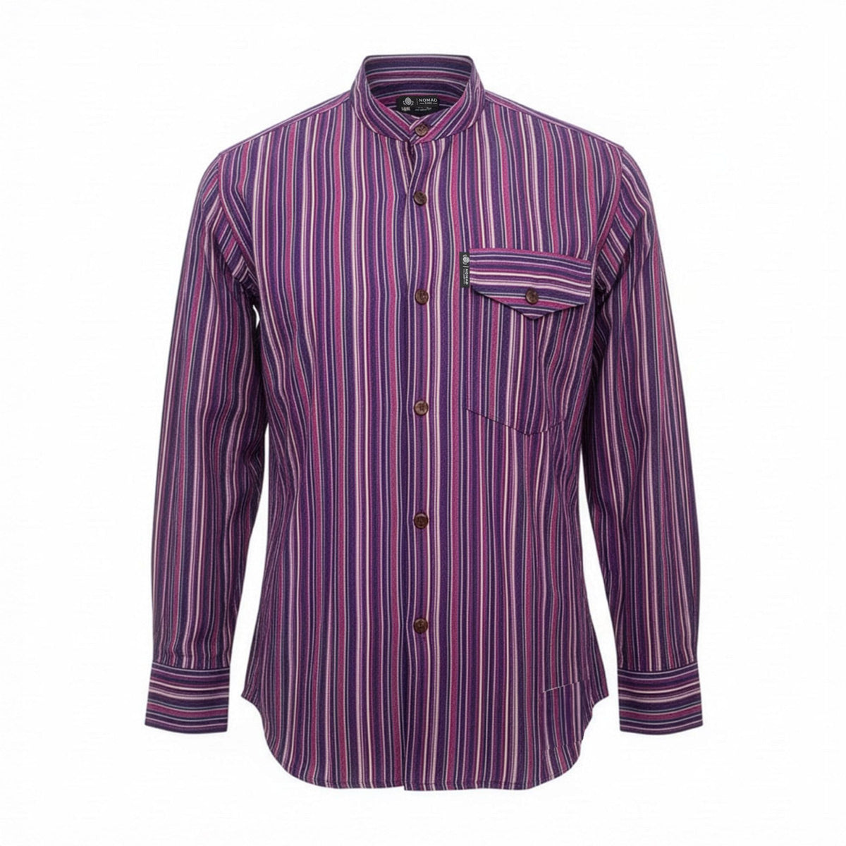 Nomad Sari Grandad Shirt - Black Purple - Medium – view 3