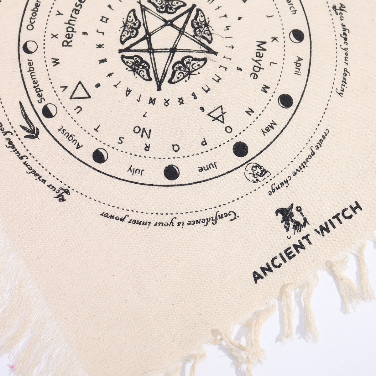 Ancient Witch Mystic Moth Pendulum Cloth - Natural & Black – view 2
