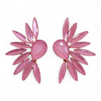 Soft Pink Vintage Glass Angel Wings Earrings – view 5